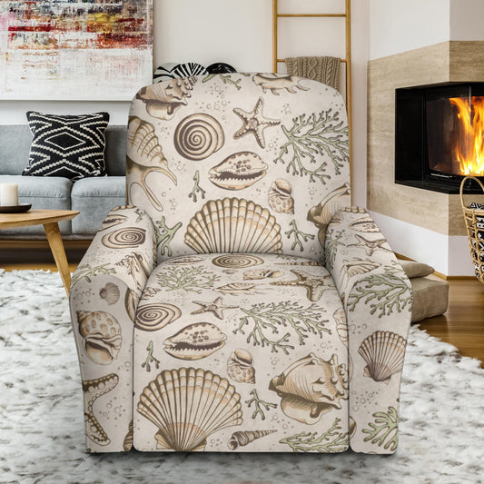 Seashell Print Design LKS304 Single Sofa Slipcover