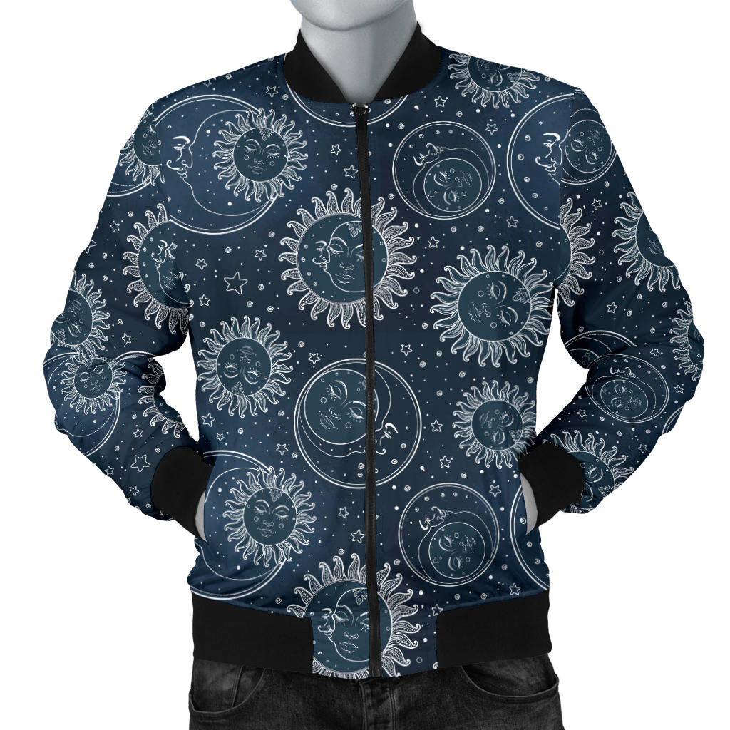Sun Moon Tattoo Design Themed Print Men Bomber Jacket