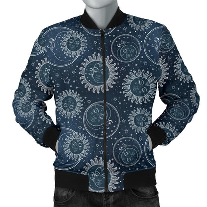 Sun Moon Tattoo Design Themed Print Men Bomber Jacket