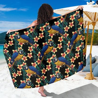 Macaw Pattern Print Design 01 Sarong Pareo Wrap