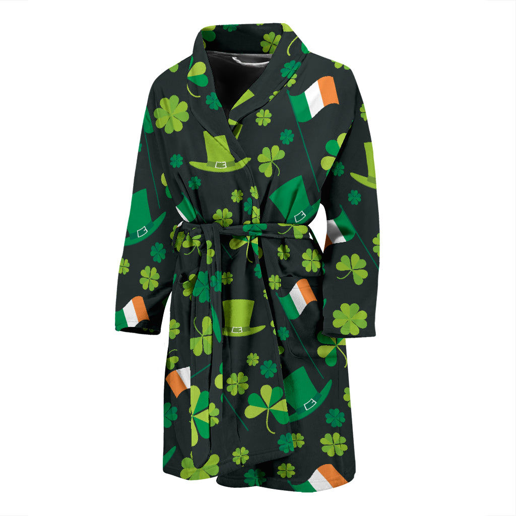 Shamrock Saint Patrick's Day Print Design LKS304 Men Bathrobe
