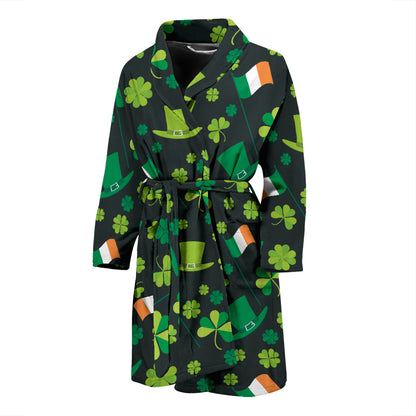 Shamrock Saint Patrick's Day Print Design LKS304 Men Bathrobe