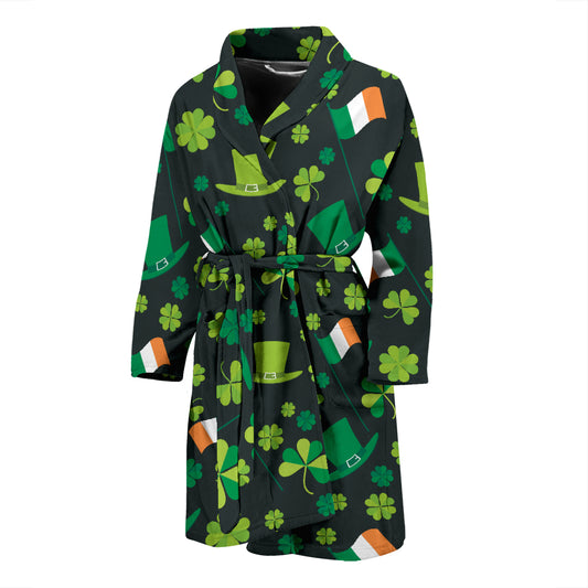 Shamrock Saint Patrick's Day Print Design LKS304 Men Bathrobe