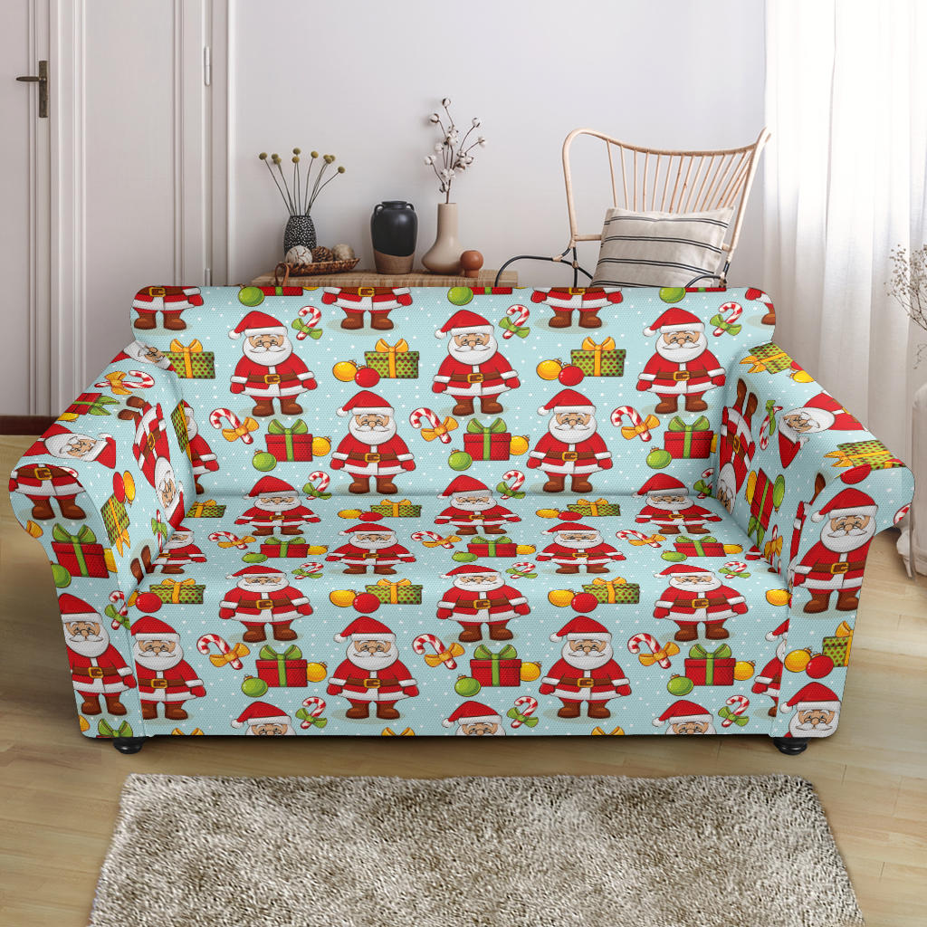 Santa Christmas Themed Print Design LKS303 Loveseat Couch Slipcover