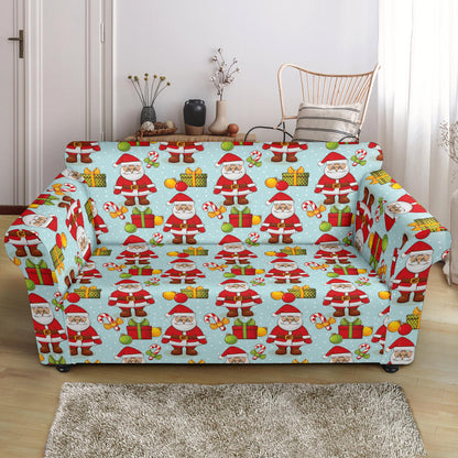 Santa Christmas Themed Print Design LKS303 Loveseat Couch Slipcover