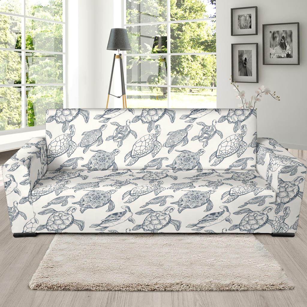 Sea Turtle Print Design LKS304 Sofa Slipcover