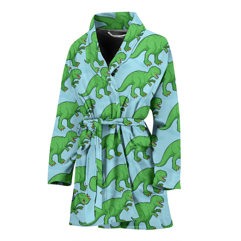 T Rex Pattern Print Design A01 Women Bathrobe