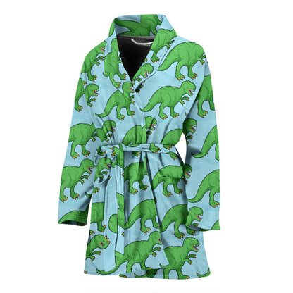 T Rex Pattern Print Design A01 Women Bathrobe