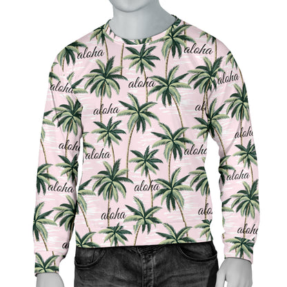 Aloha Beach Pattern Design Themed Print Men Long Sleeve Sweatshirt