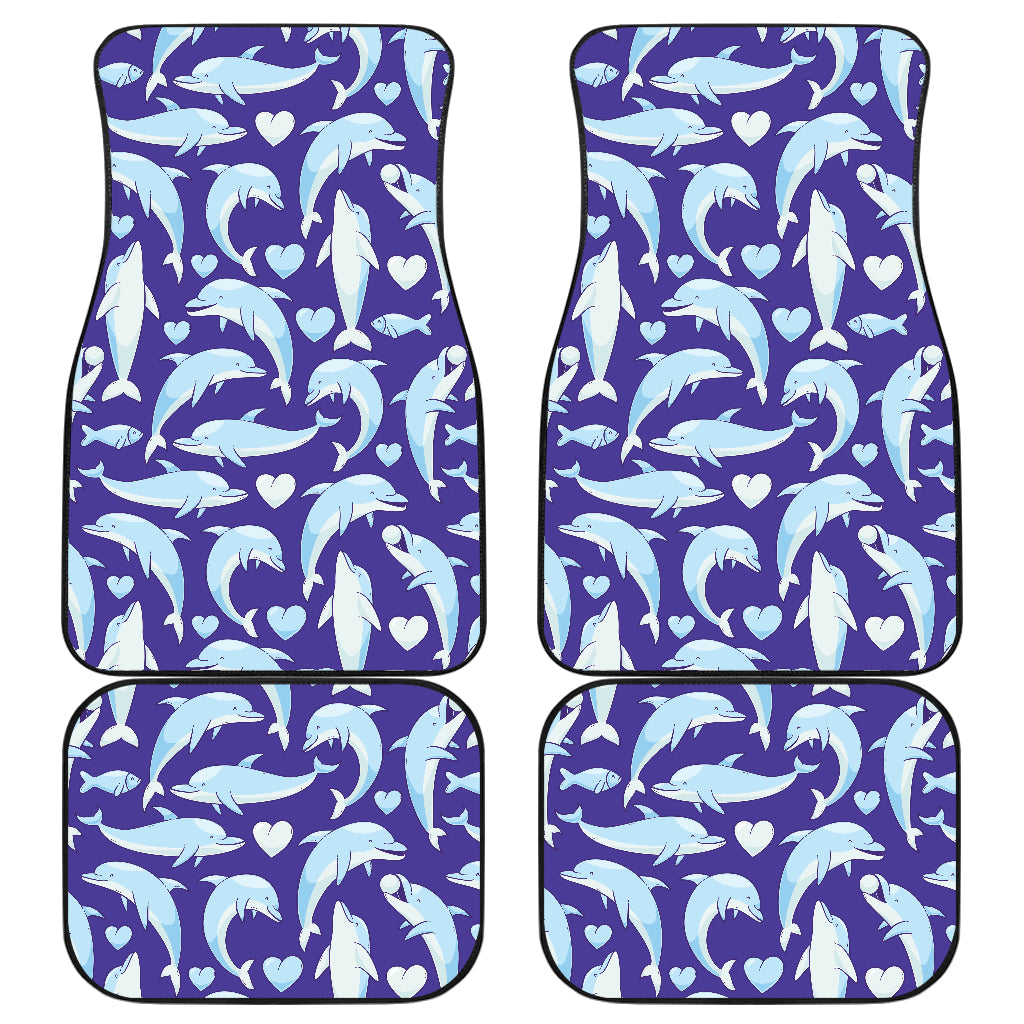 Dolphin Smile Print Pattern Car Floor Mats Front Back