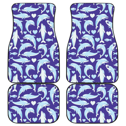 Dolphin Smile Print Pattern Car Floor Mats Front Back