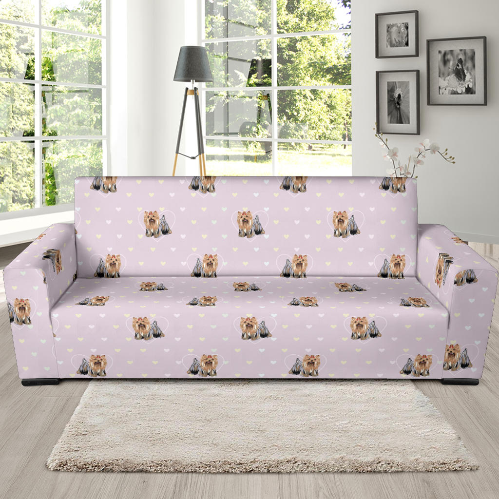 Yorkshire Terriers Print Design LKS302 Sofa Slipcover