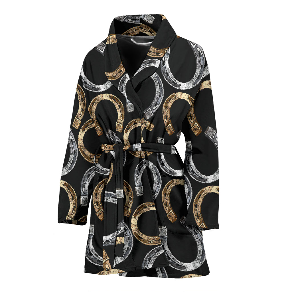 Horseshoe Print Design LKS305 Women Bathrobe