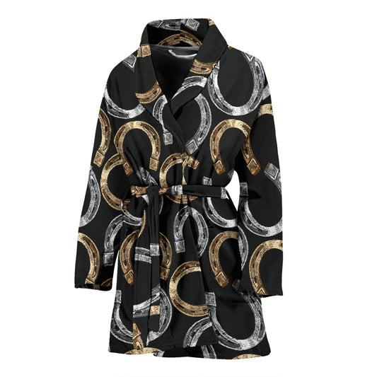Horseshoe Print Design LKS305 Women Bathrobe