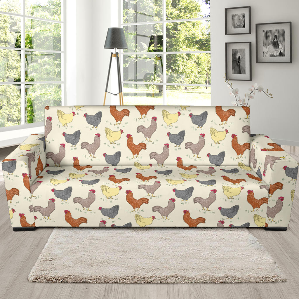 Chicken Pattern Print Design 05 Sofa Slipcover