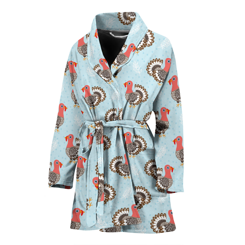 Turkey Print Design LKS403 Women Bathrobe