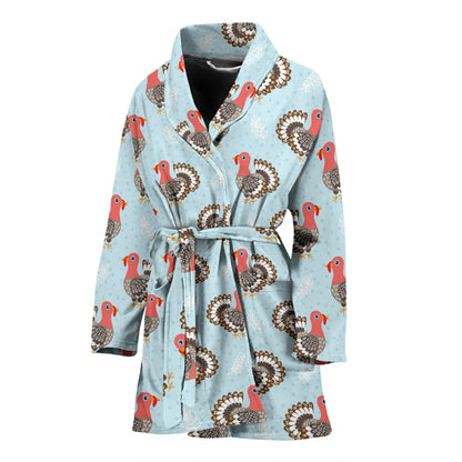 Turkey Print Design LKS403 Women Bathrobe