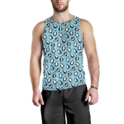 Penguin Happy Print Men Tank Top