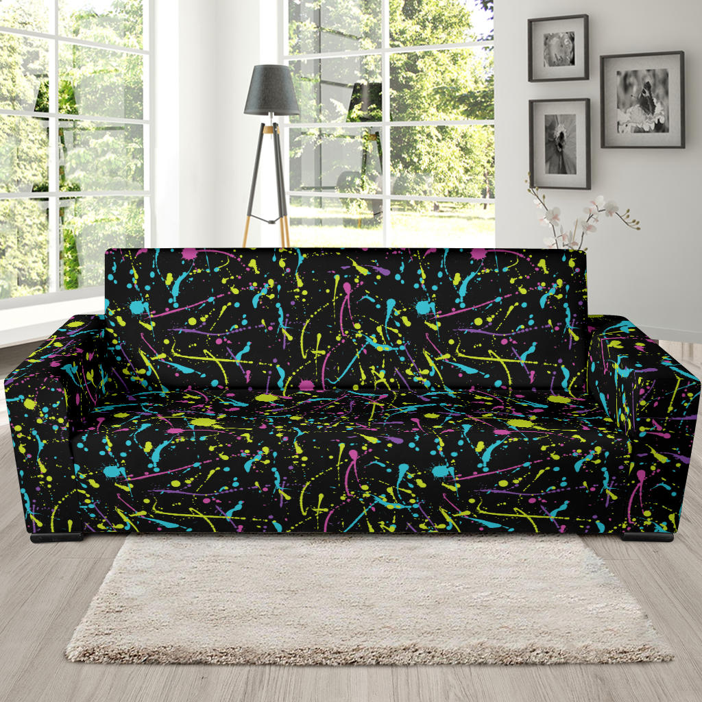 Splatter Multicolor Print Design LKS302 Sofa Slipcover