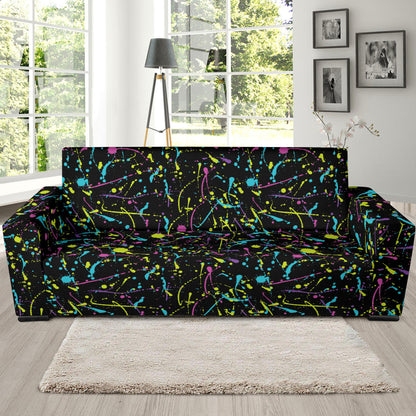 Splatter Multicolor Print Design LKS302 Sofa Slipcover