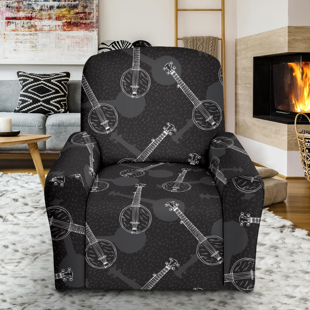 Banjo Pattern Print Design 03 Recliner Slipcover with Pocket