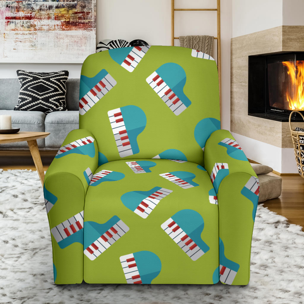 Piano Pattern Print Design 03 Recliner Slipcover with Pocket