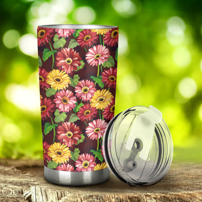 Daisy Gerbera Print Pattern Tumbler