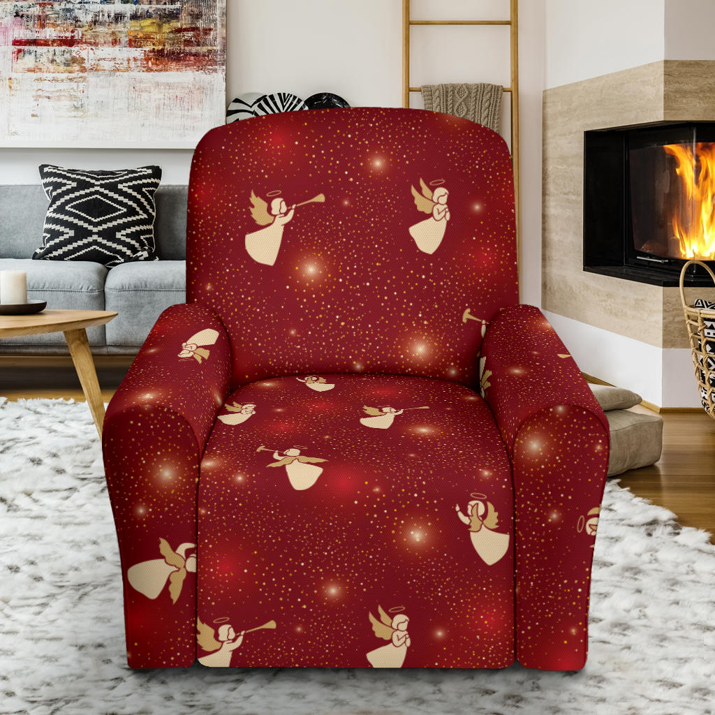 Angel Pattern Print Design 07 Recliner Slipcover with Pocket