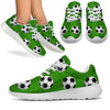 Soccer Ball Green Backgrpund Print Athletic Shoes