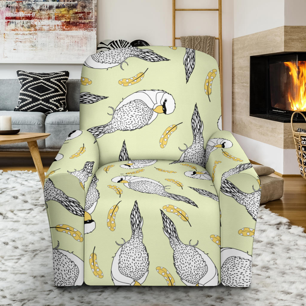 Parakeet Pattern Print Design A03 Recliner Slipcover with Pocket