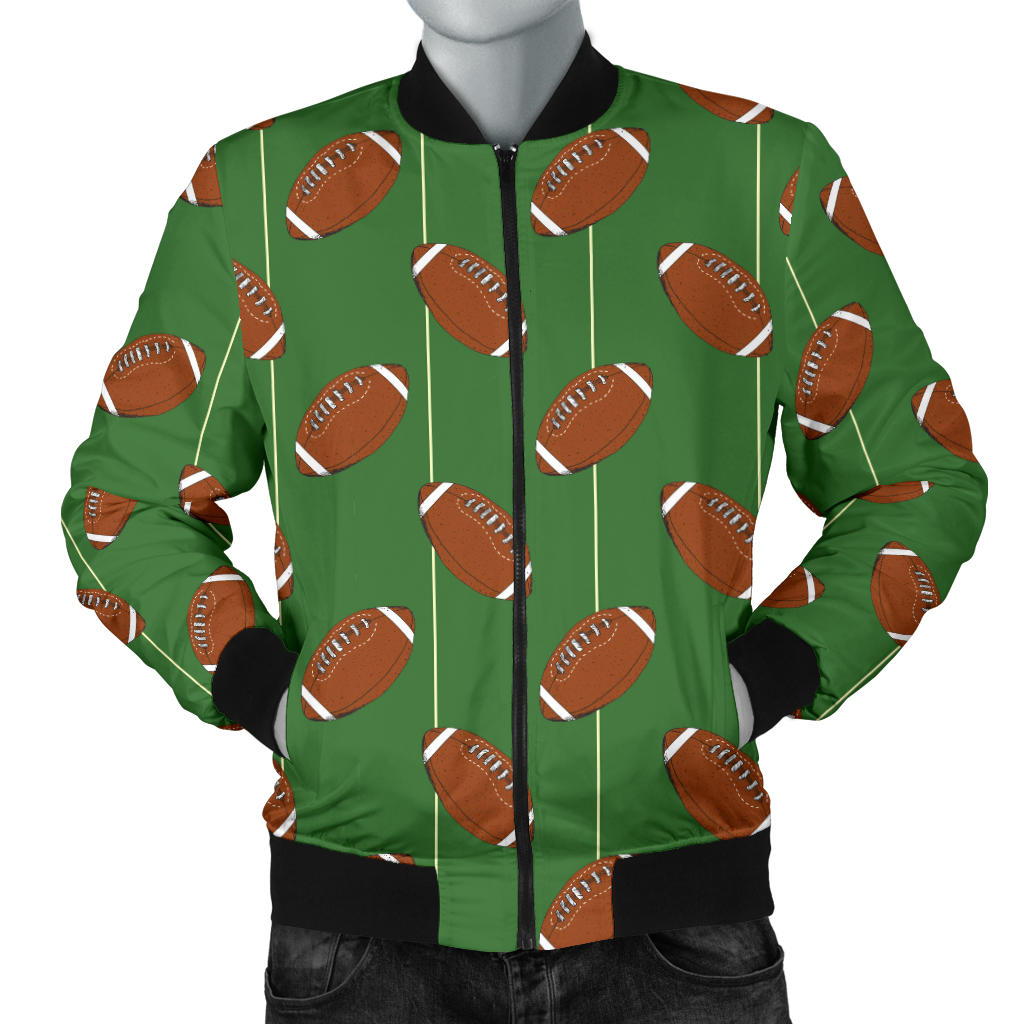 American Football on Field Themed Men Bomber Jacket
