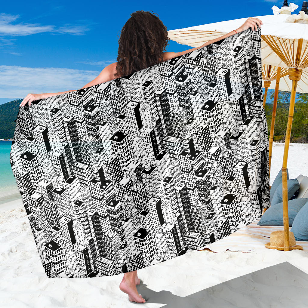 City Pattern Print Design 02 Sarong Pareo Wrap