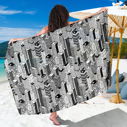 City Pattern Print Design 02 Sarong Pareo Wrap