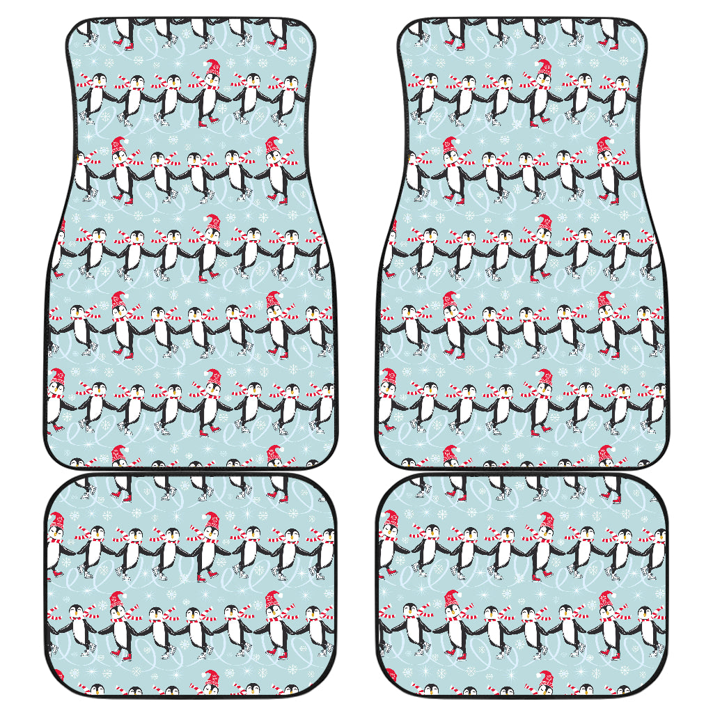 Penguin Sking Design Car Floor Mats Front Back