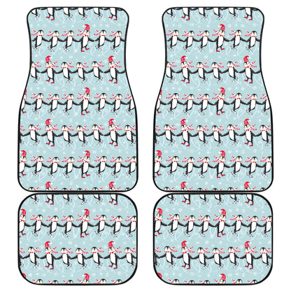 Penguin Sking Design Car Floor Mats Front Back