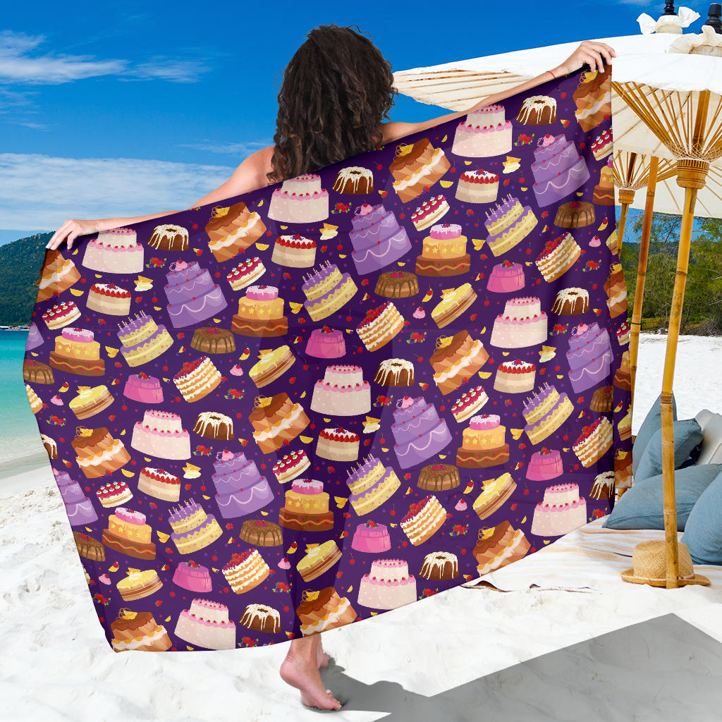 Cake Pattern Print Design 05 Sarong Pareo Wrap