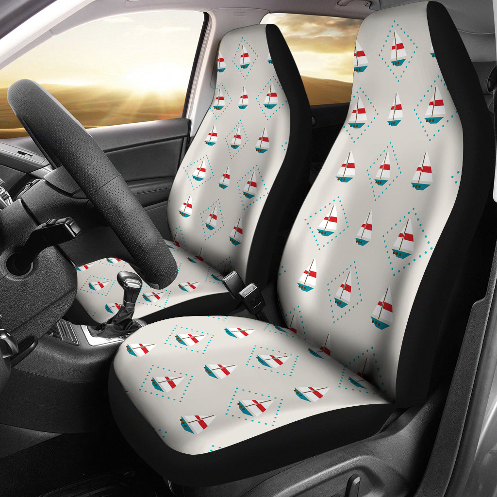 Sailboat Print Design LKS301 Car Seat Covers