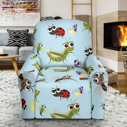 Ladybug Pattern Print Design 01 Recliner Slipcover with Pocket
