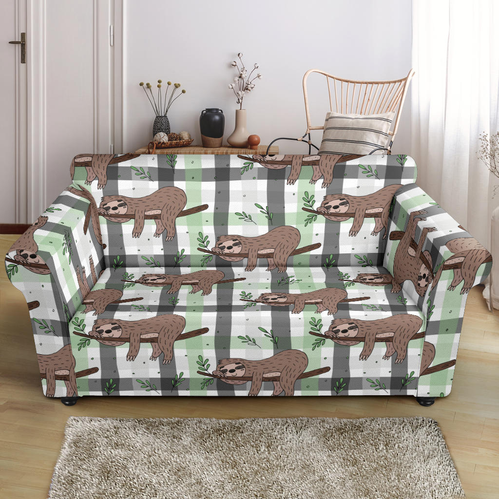 Sloth Print Design LKS301 Loveseat Couch Slipcover