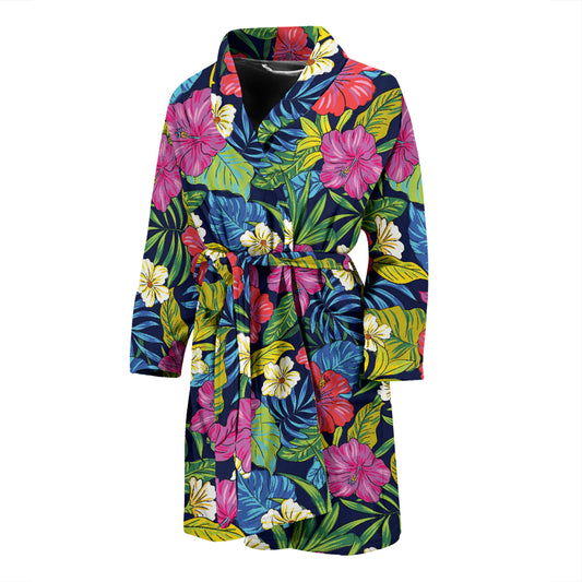 Hibiscus Print Design LKS3010 Men Bathrobe