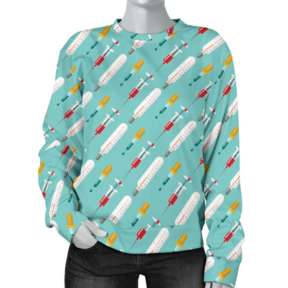 Phlebotomist Medical Print Women Long Sleeve Sweatshirt