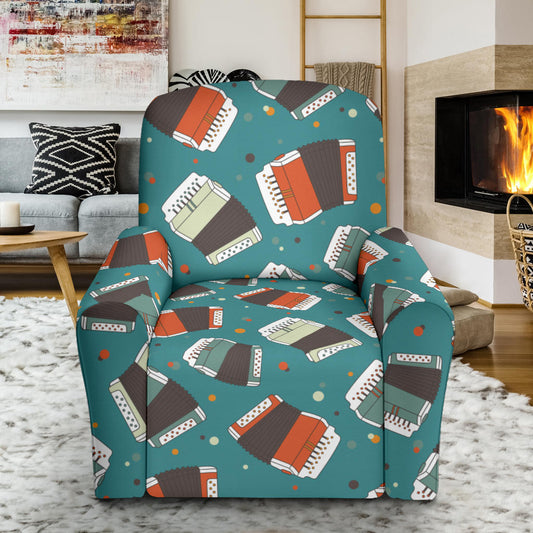 Accordion Pattern Print Design 02 Recliner Slipcover with Pocket
