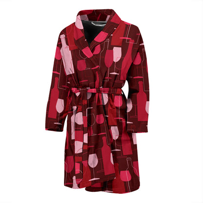 Wine Print Design LKS304 Men Bathrobe