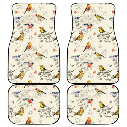 Bird Watercolor Design Pattern Car Floor Mats Front Back