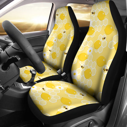 Honey Bee Honeycomb Print Design LKS3010 Car Seat Covers