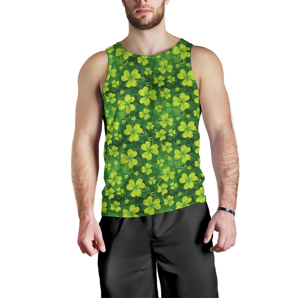 Shamrock Clover Print Men Tank Top