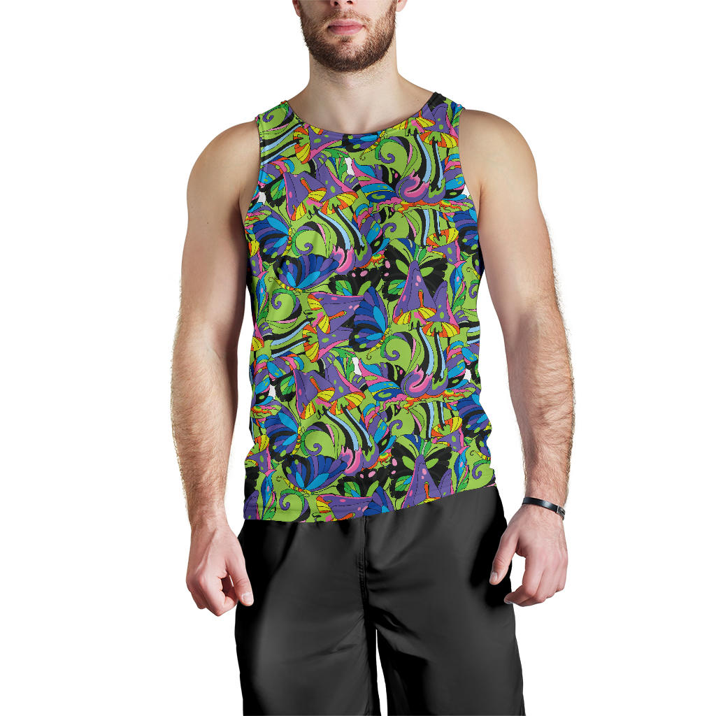 Psychedelic Trippy Mushroom Themed Men Tank Top