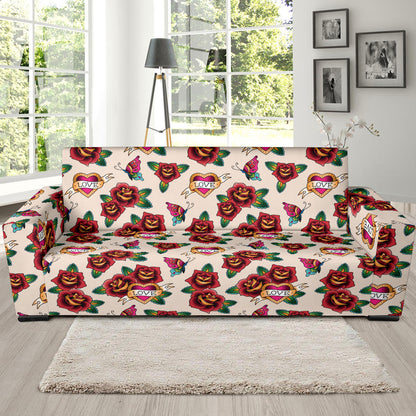 Tattoo Rose Print Design LKS302 Sofa Slipcover