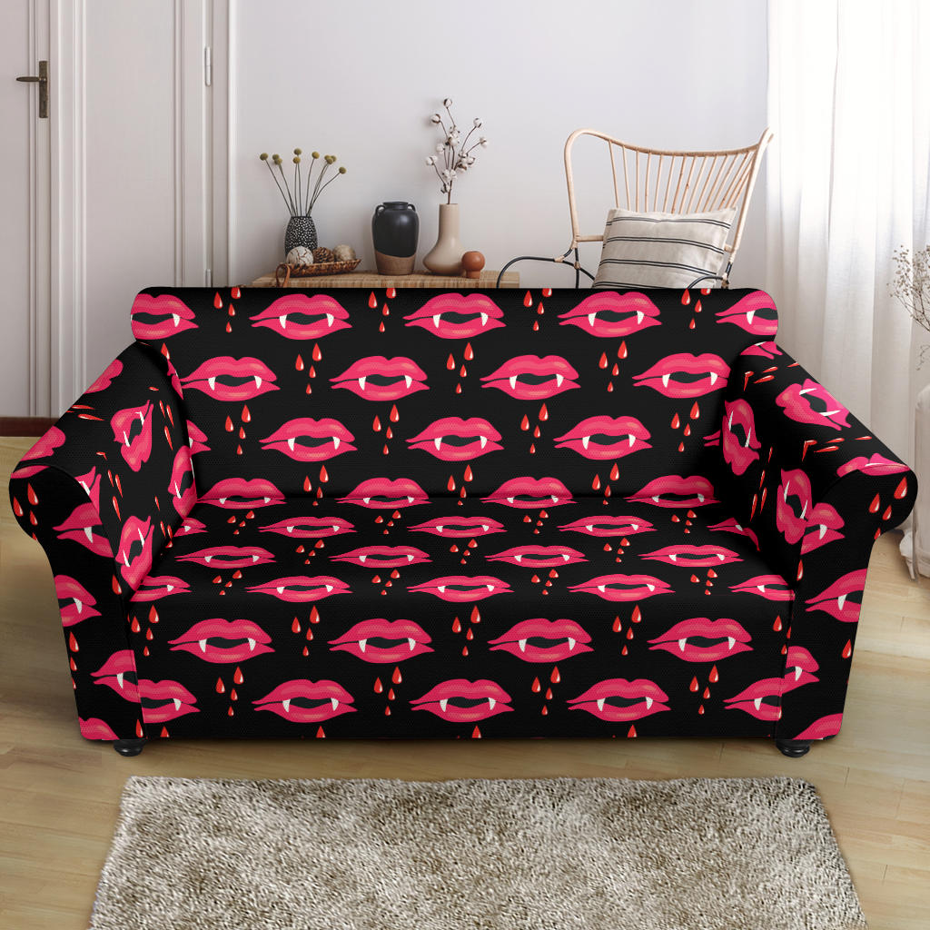 Vampire Lips Print Design LKS303 Loveseat Couch Slipcover