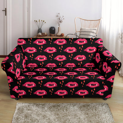 Vampire Lips Print Design LKS303 Loveseat Couch Slipcover